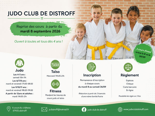 Rentrée 2026 au Judo Club de Distroff